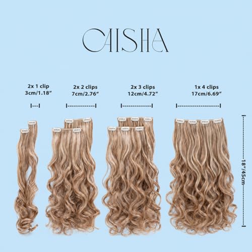 Extensiones de clip CAISHA XXL: soluciona el pelo fino con pelo largo sintético ondulado 5