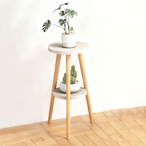 NAYIV フラワースタンド 木製 2段 観葉植物台 ガーデニング 棚 花棚 屋内 屋外 園芸ラック 床置き2層 組み立てが簡単 リビングテラスガーデングリーンラック植物棚