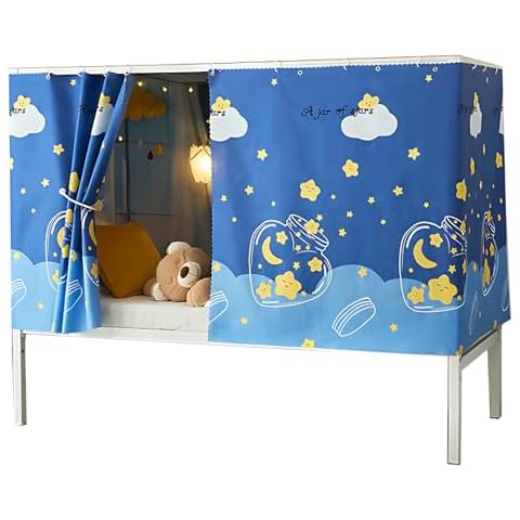 AUCOOMA 2 Panels, Sweet Dreams Night Sky Blackout Breathable Dustproof Bunk Bed Curtains for Kids Student Dormitory Bedroom Cover