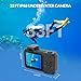 33FT Underwater Camera 4K 30FPS Waterproof Digital Camera with Dual Screens Selfie Built-in 2500 mAh Battery for Snorkeling,Novice Photographer,Black