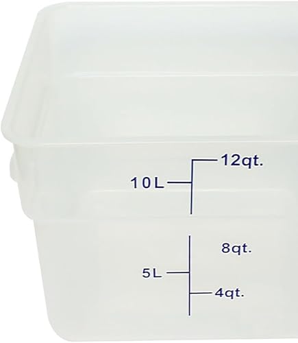 Miniatura 4 de Contenedor cuadrado de almacenamiento de alimentos de 12 cuartos de galón de polipropileno translúcido - Contenedores comerciales de almacenamiento