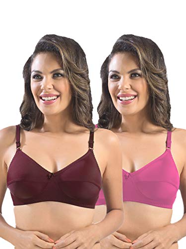 Image of SONARI Womens Cotton Everyday Bra | Non Padded, Wire Free, Comfortable Bra with Seamed Cups | Medium Coverage, Hook and Eye Closure for Everyday Wear | Adjustable Strap for a Customized Fit - Loreal