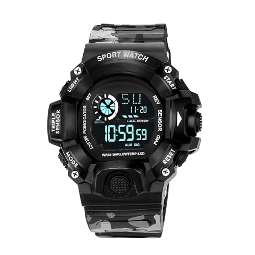 Image of Acnos Digital Sports Watch - Rugged Outdoor Multi-Function Countdown Timer & Alarm (WR30 Water-Resistant)