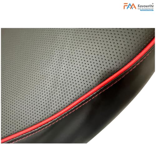 Image of Favourite Auto Simple One Ultra Gen 2 Seat Cover with Cushion, Comfortable Padded Seat Cover, Durable Material, Protects Seat from Dust, Scratches, and Weather, Black Red