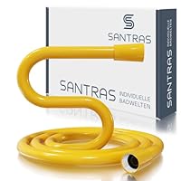 SANTRAS® High Quality Shower Hose, Black, 2 M, With Flow Limiter, Particularly Flexible Shower Hose Made Of Easy Clean Material, Made In Germany