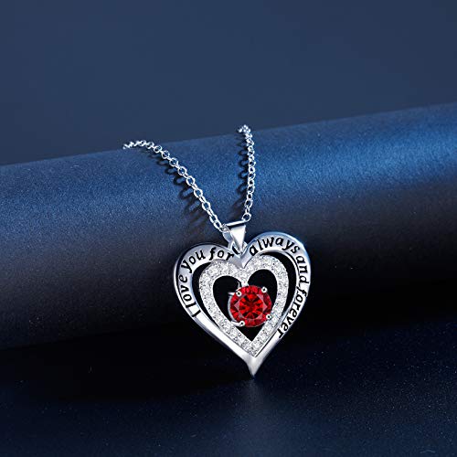 Samity January Red Heart Necklace For Women I Love You For Always And Forever Necklace Jewelry For Girls Wife Daughter - Image 4