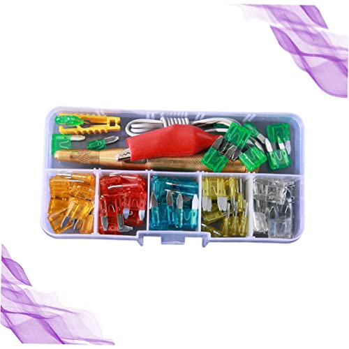 Accesorios para reemplazo de fusibles de automóvil ULTECHNOVO, caja de fusibles tipo inserto con material de zinc y caja de almacenamiento plástica segura miniatura 3