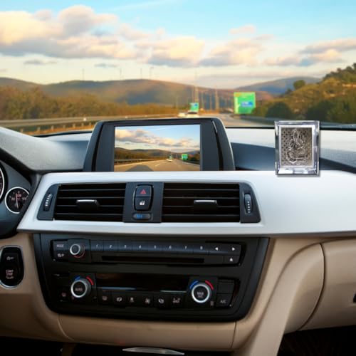Image of UAX 999 Pure Silver Ganpati Idol Frame, Pooja Frame, Tabletop Car Dashboard Photo Frame | Bappa Ganesh Frame | Acrylic Silver Acrylic Hindu Idol f