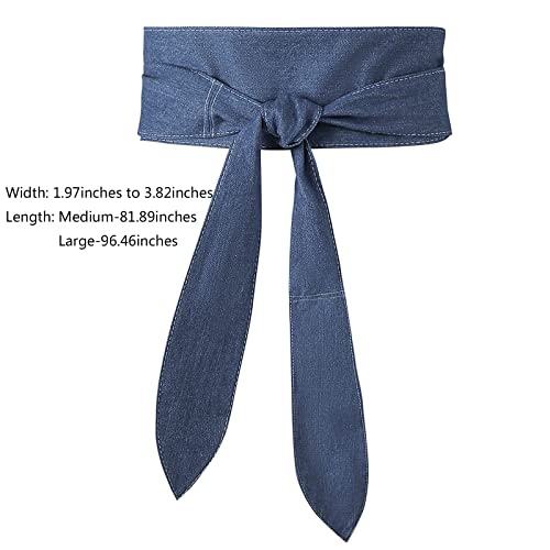Earnda Womens Fashion Obi Belt Wrap Wide Cinch For Dress Solid Color Belts Denim Fabric Large #TOP1