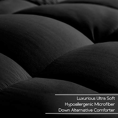 Image of TwinXL.com Black Twin Extra Long Down Alternative Comforter Set by Ivy Union
