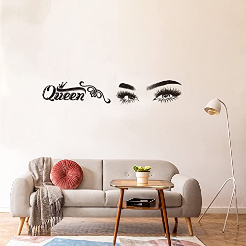 3 Sheets Eyes Wall Decals Inspirational Quote She Believed She Could So She Did Sticker, Removable Vinyl Sticker Beauty Eyelash Wall Sticker Motivational Art Queen Decal For Room (Classic Style) #TOP4