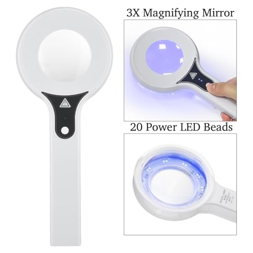 VQP Portable Woods Lamp, Professional Woods Lamp Skin Analyzer, Rechargeable Pet Urine Detector, Built-in 3X Magnifying Mirror for Facial Skin Condition Test, w/Light Shield & Pouch by VQP - Image 6
