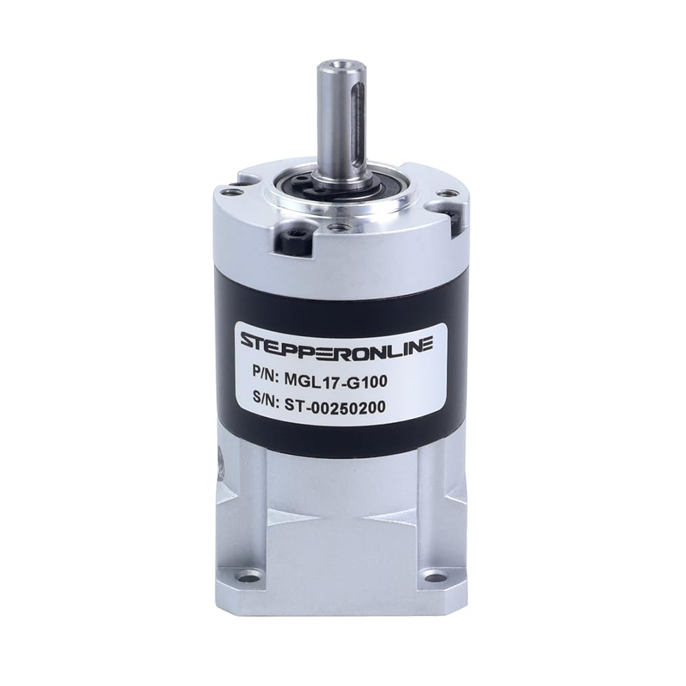 STEPPERONLINE Serie MGL - Relación de engranajes planetarios 100:1 Backlash 45arc-min para motor paso a paso estándar Nema 17 de eje de 5 mm