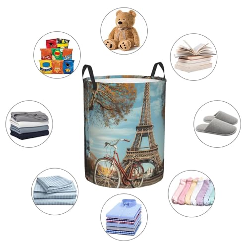 Panier à linge Tour Eiffel idéal pour organiser les couvertures dans une chambre