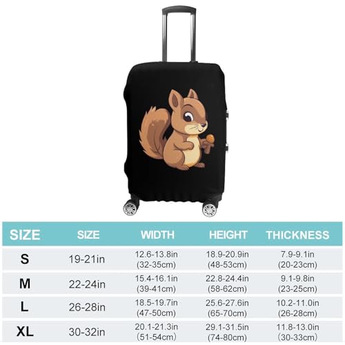 Cartoon Squirrel Travel Luggage Cover Washable Suitcase Protector Baggage Covers for Women Men S2