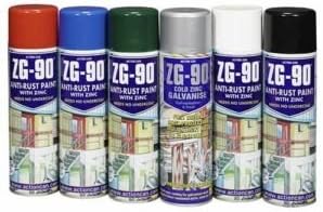 ZG90 Anti-Rust Paint With Zinc Aerosol Paint Spray - 500ml - Black - Box Of 15 Aerosols