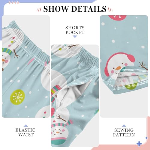 Boys' Pants Christmas Colorful Snowman Snowflake Long Bottoms Jogger Pants Elastic Waist Trousers with Pockets S-XL4