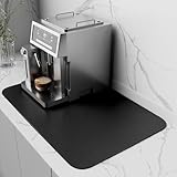 ZICRO Tapis de café,Séchage Rapide Tapis de Machine à Café,Tapis Absorbant Vaisselle Antidérapant Tapis Egouttoir Vaisselle pour Vaisselle,Bar,Machine à Café (Noir, 30x50cm)