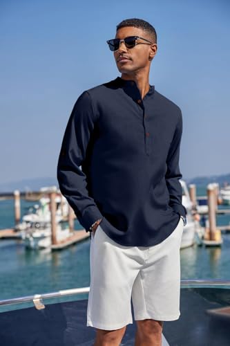 Image of Zombom Men's Kurta || Chinese Collar Long Sleeves || Straight Hip Length Kurtas || Short Kurta for Men || for Festival || Function || Occasion Wear Fancy Kurta for || Best Gifts for Men