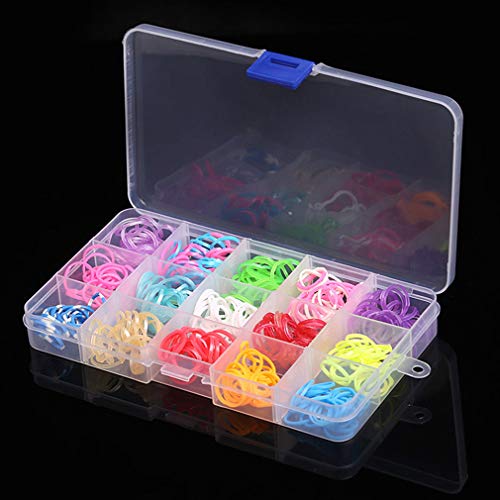 Image of 15 Removable Grid Compartment Clear Rectangle Plastic Storage Box, Jewelry and Crafts Organizer Container with Adjustable Dividers(1 Pack)