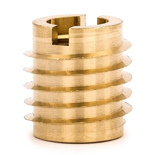 Image of E-Z LOK Knife Threaded Insert for Hard-Wood, Brass Thread Inserts 5 /16-24 Internal Threads, 0.625 inch Length Pack of 10