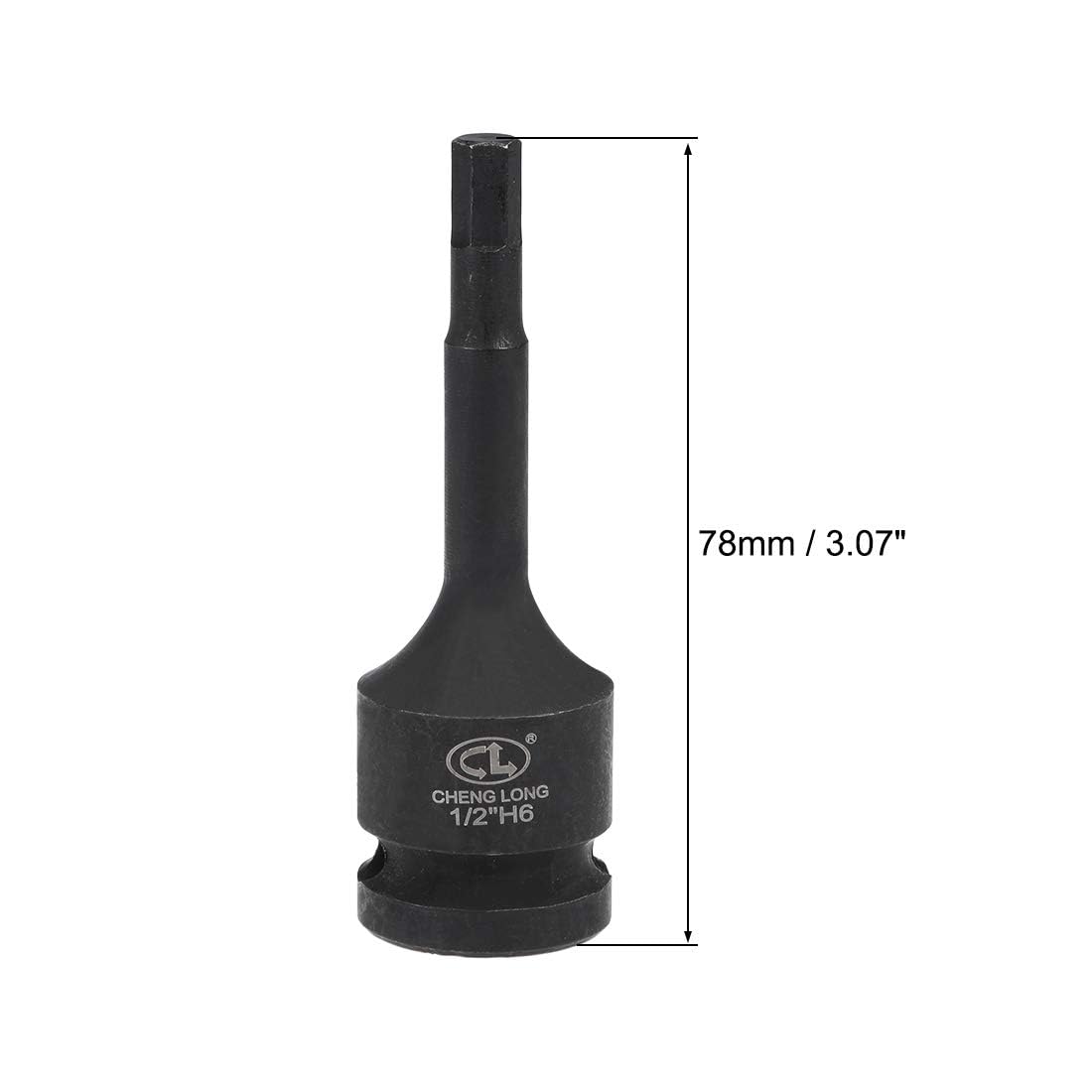 TOP-VIGOR Sechskant-Bit-Stecknuss 3/8" – H8 (8 Mm), 60 Mm Lang, Aus Chrom-Molybdän-Stahl