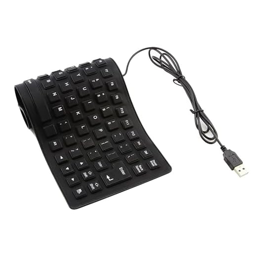 Foldable Silicone Keyboard Wired Portable Ultra Slim Flexible Rollup USB Wired Keyboard Waterproof Dustproof Pocket Size 85 Keys Soft Touch Keyboard for Laptop Tablet PC Notebook Desktop (Black)