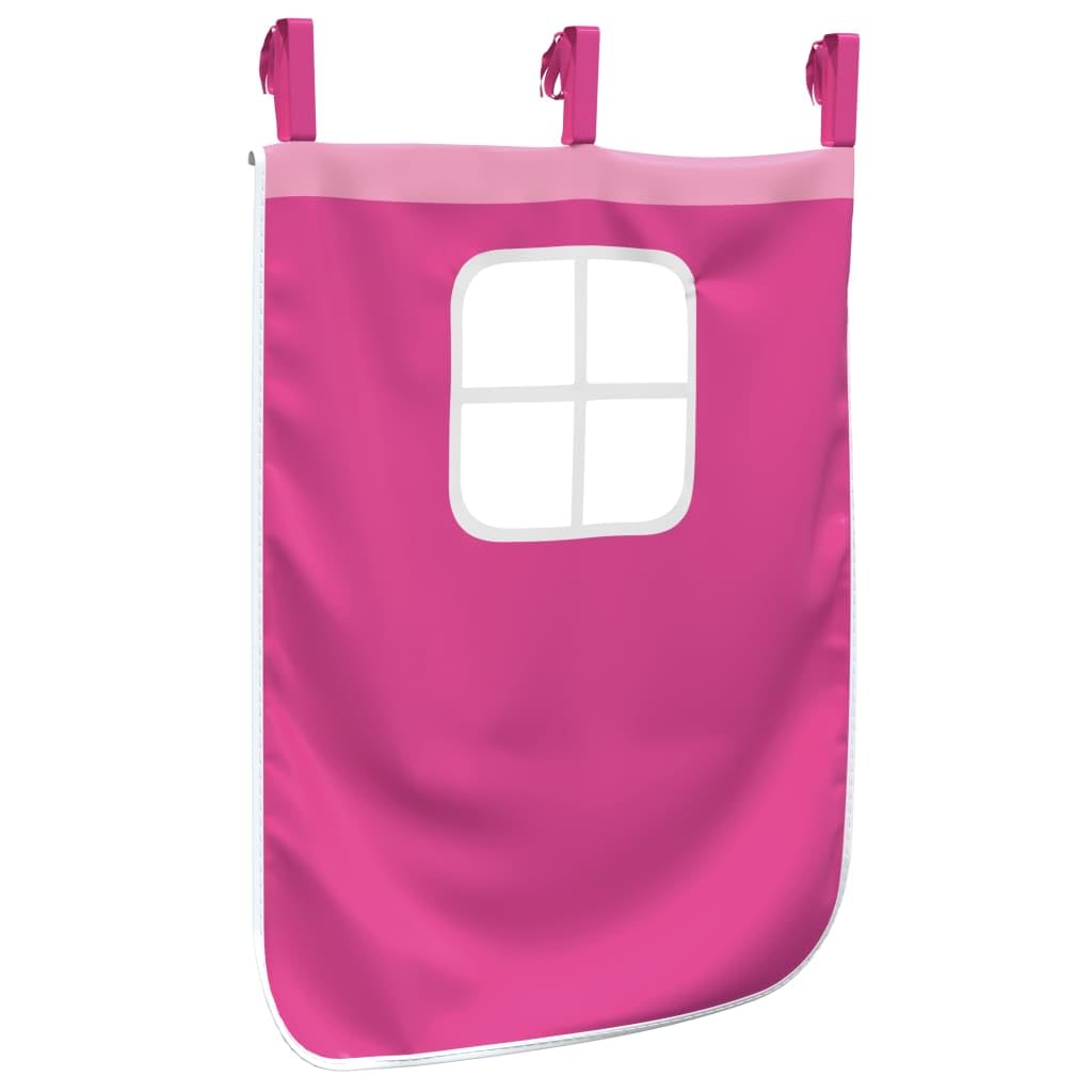 vidaXL Cortinas para Cama Alta, Cortinas para Litera con Bolsillos, Cortinas para Niños, Decoraciones para Dormitorio, Poliéster Rosa