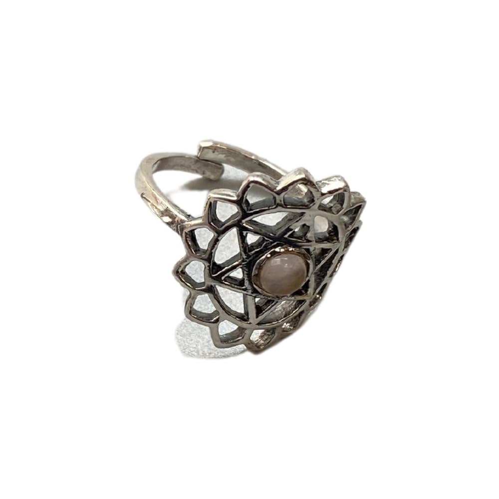 VIE Heart Chakra Ring, Rose Quartz