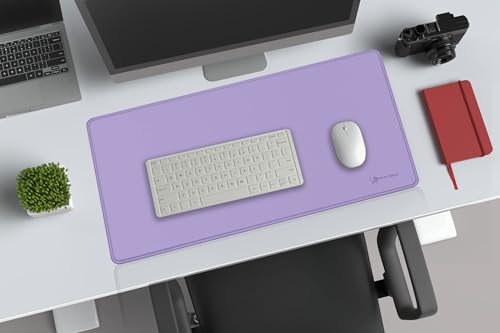Image of Desk Mat 60x30 cm (11 x 23 inch) Purple | Large Mouse Pad for Office Computer Laptop Keyboard | Waterproof Anti-Slip Rubber Base Desk Mat