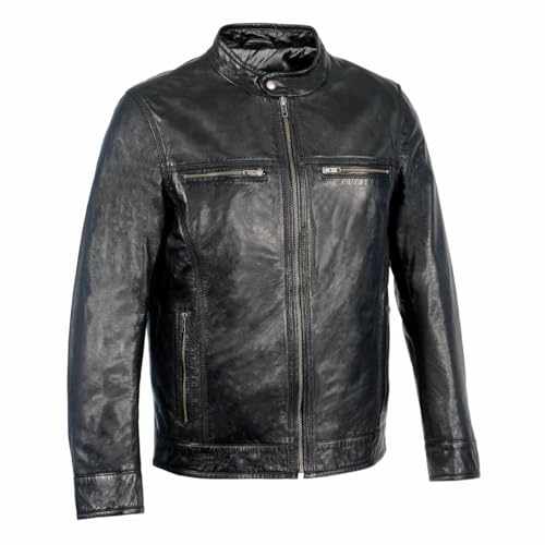 Image of Milwaukee Leather SFM1865 Men's Black Classic Fashion Leather Jacket with Zipper Closure