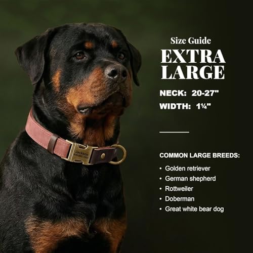 Image of Personalized PU Leather Dog Collars,Quick Release Buckle,Pink,XL