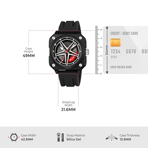 Image of SKMEI Silicone Men's Analog Quartz Sports Watch Waterproof & Trendy Wheels Rolling Design 2362