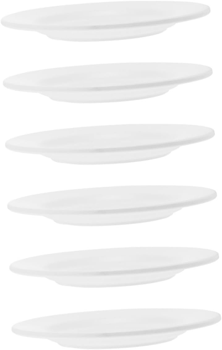 IMIKEYA 6pcs Unbreakable Round Plates Lightweight Appetizer Salad Dishes for Use and Dishwasher Safe for Parties and Gatherings