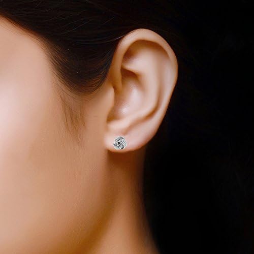 LeCalla Sterling Silver Jewelry Italian Design Twisted Wire Love Knot Stud Earring for Women