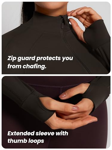 Image of GYM RAINBOW Womens Snatched Workout Jackets Lightweight Zip Up Slim Fit Gym Track Athletic Jackets with Thumb Holes