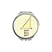 Triangle Length Illustration Pattern Hand Compact Mirror Round Portable Pocket Glass