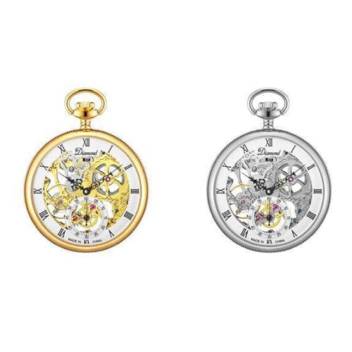 Reloj de bolsillo para hombre esqueleto el regalo perfecto con cadena de acero 2