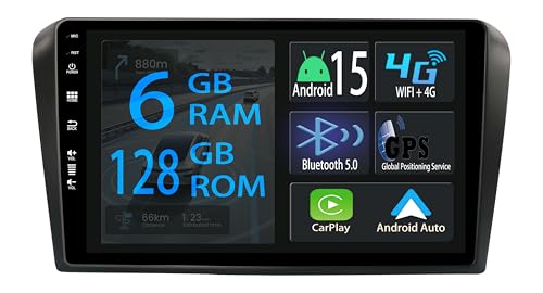 Autoradio Android 15 Mazda 3 avec GPS et Carplay pour réparer un tableau de bord obsolète