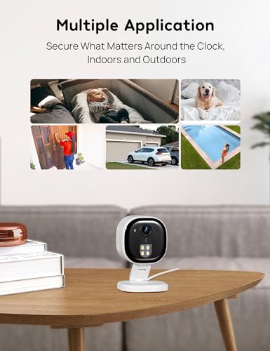 Winees Security Cameras Outdoor, Wired 2K Wi-Fi Cameras For Home Security, 2.4G Indoor Camera, Human/Pet Ai Detection, Color Night Vision thumb #7