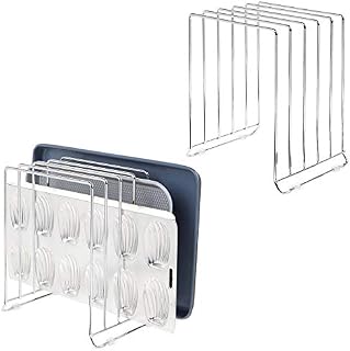 mDesign Metal Wire Organizer Rack for Kitchen Cabinet, Pantry, Shelves - Holder