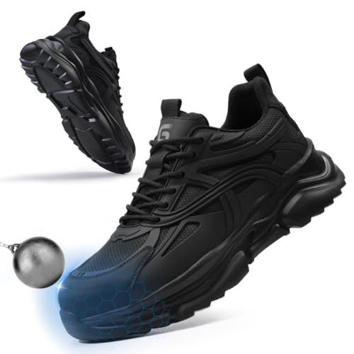 Image of Steel Toe Work Shoes for Men Lightweight Warehouse Safety Sneakers