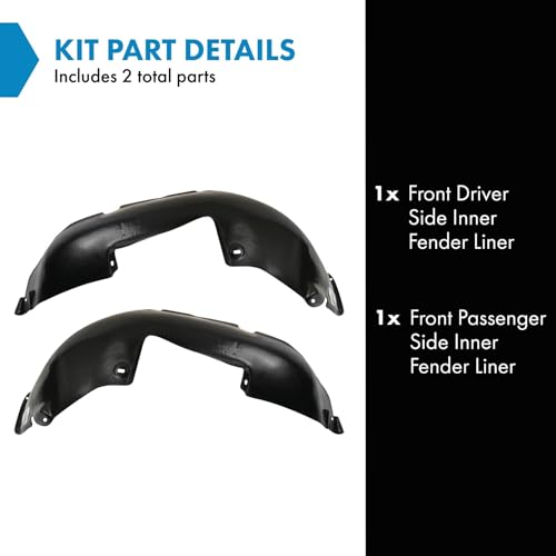 Image of TRQ Front Inner Fender Liner Set Compatible with 1999-2006 Volkswagen Golf 2001-2005 Jetta VW1248103 VW1249103