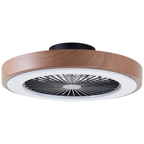 Plafonnier ventilateur LED RGB CCT télécommande plafonnier bois 49 cm - 2