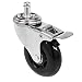 Produktbild hjh OFFICE 729402 Bürostuhlrollen ROLO SKATE Silber/Schwarz 5 x Hartbodenrollen 11 mm x 75 mm mit Feststellbremse