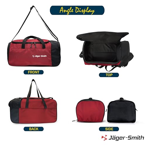 Image of Jager-Smith JSGB601(Black,Red) Unisex Gym Bag with Shoe Compartment
