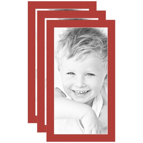12x24 Deep Red/Deep Red Custom Mat for Picture Frame with 8x20 Opening Size (Mat Only, Frame NOT Included) - 3 Pack