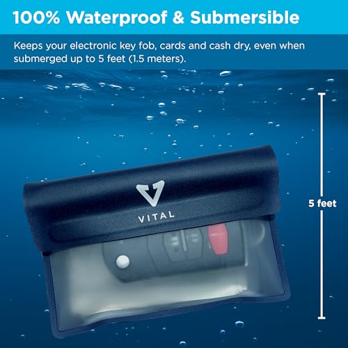 Billetera Impermeable VITAL para Natación - Pequeña Bolsa Secadora para Llaves - Sumergible, Flotante, Resistente al Agua y Lluvia, Estuche para Llaves de Auto con Correa de Muñeca y Tobillo miniatura 3
