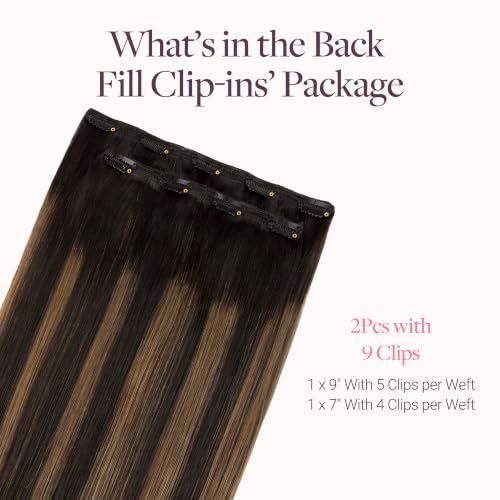 Image of GOO GOO Clip in Hair Extensions Real Human Hair Back Fill Extension 2Pcs