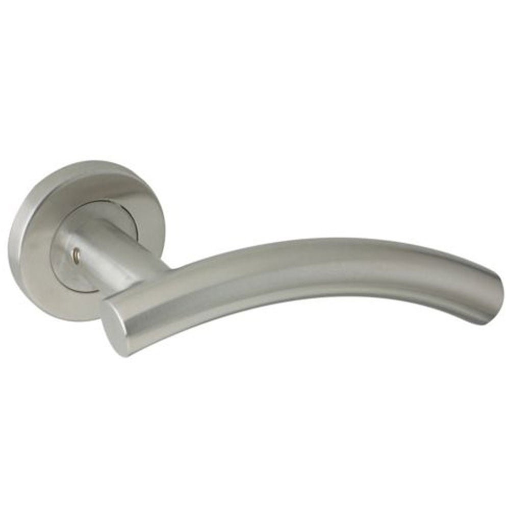 Zoo Hardware Rose Arched T Bar Lever On Satin Stainless Steel